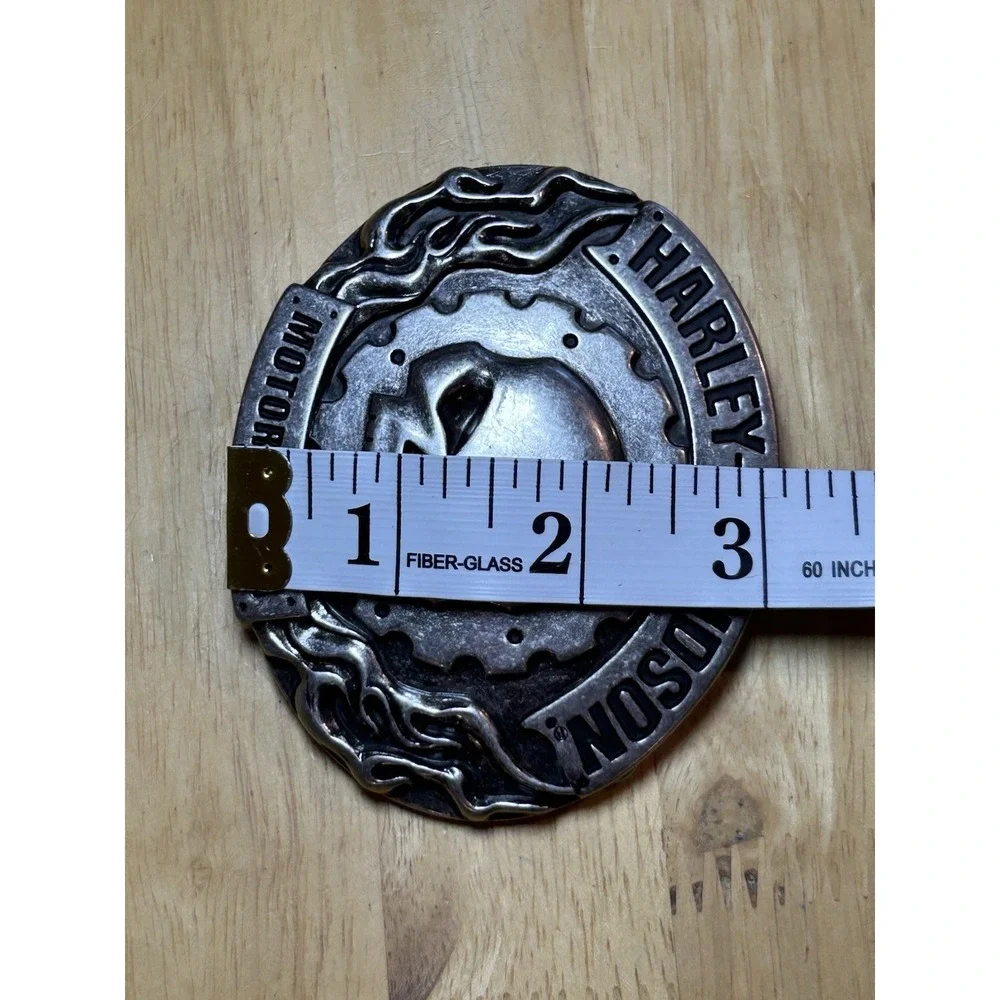 Harley Davidson Motorcycles Skull Head &‎ Flames 2010 HD Oval Bikers Belt Buckle